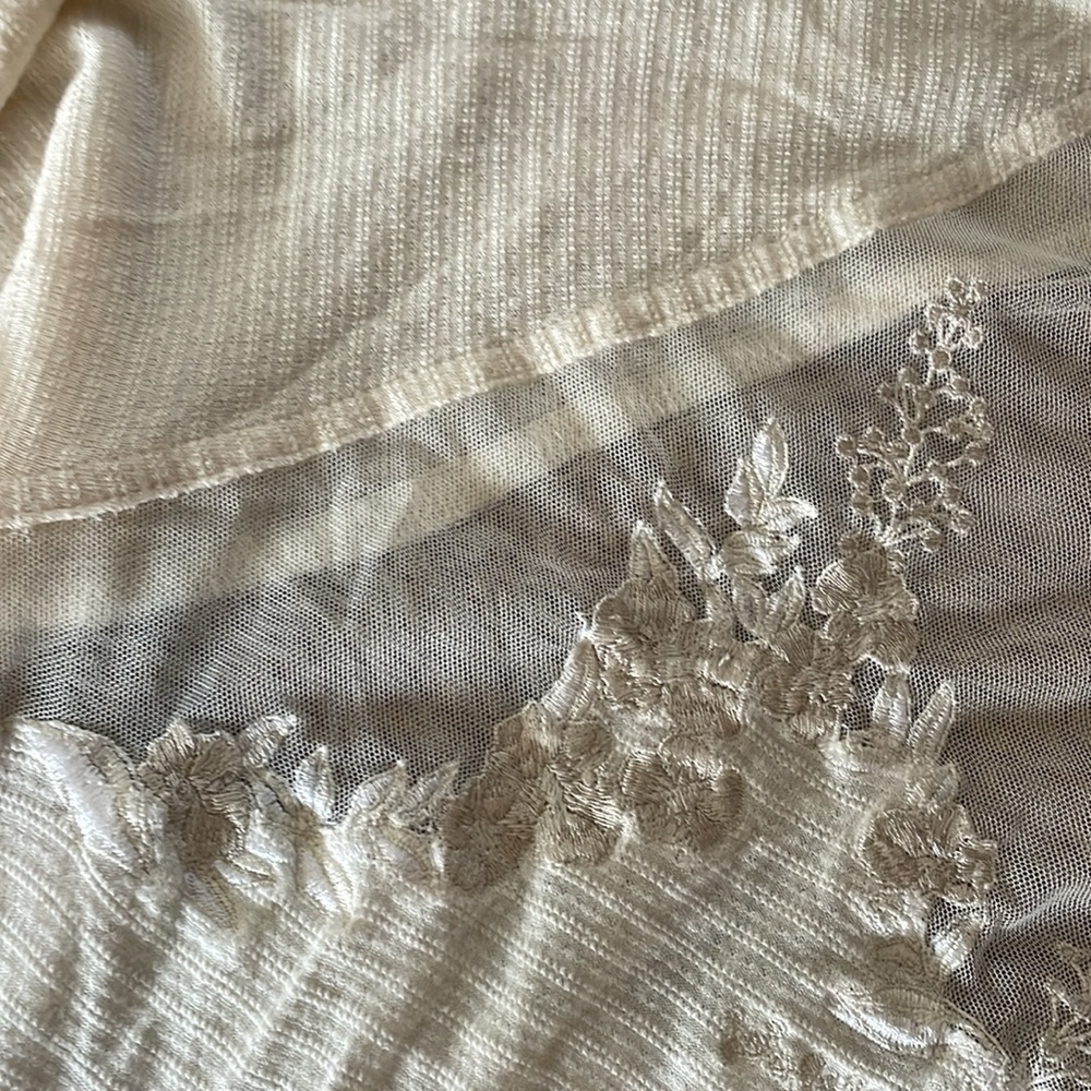 NWT Free People Saheli Mesh Embroidery Top Medium - Picture 7 of 8